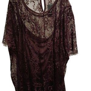Torrid Abbey Purple Lace Top With Atttatched Cami 5